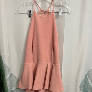 Charlotte Russe Pink Peplum Dress w/ Lace Back